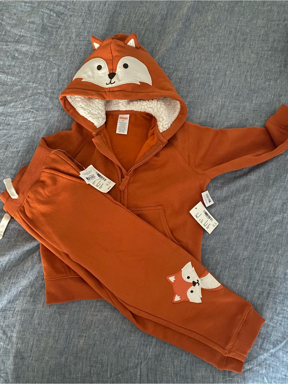 Gymboree Orange Fox Hoodie & Jogger Set